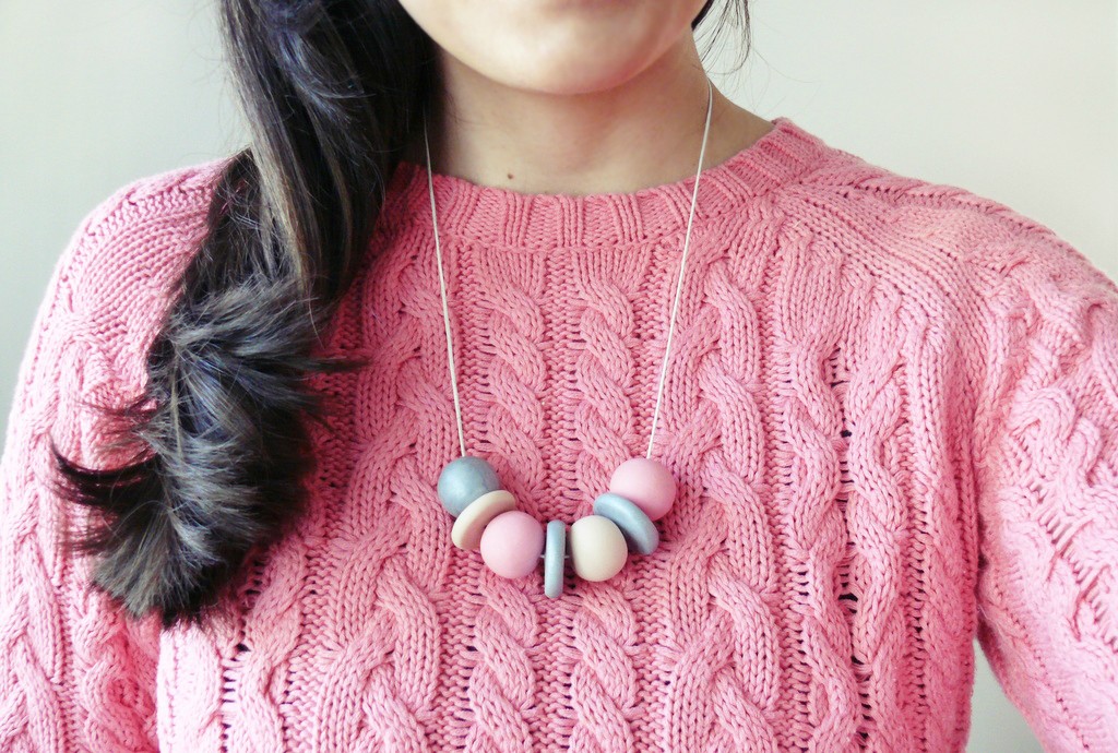 diy oven-bake clay necklace